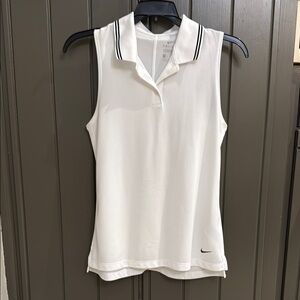 Nike White Sleeveless Polo Golf/Tennis top